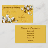 Magnolia Bloesems op Bright Amber Visitekaartje (Voorkant / Achterkant)