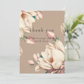 Magnolia bloom baby shower bedankkaart (Staand voorkant)