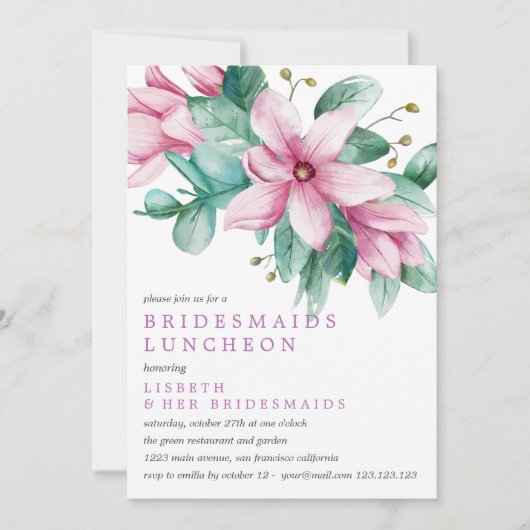 Magnolia Bloom Bridesmaids Luncheon Weddenschap Kaart (Voorkant)