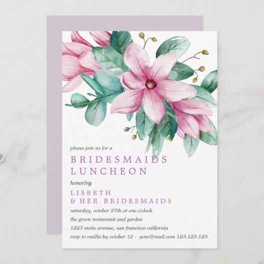 Magnolia Bloom Bridesmaids Luncheon Weddenschap Kaart (Voorkant / Achterkant)