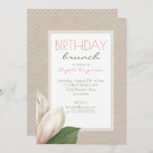 Magnolia Bloom Dames Verjaardag Brunch Kaart (Voorkant / Achterkant)