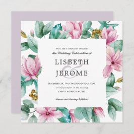 Magnolia Bloom | Floral Botanical Wedding Kaart