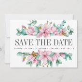 Magnolia Bloom Floral WEDDING Photo save the date (Voorkant)