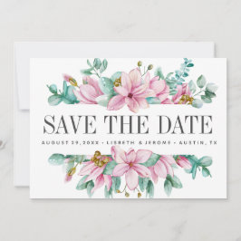 Magnolia Bloom Floral WEDDING Photo save the date