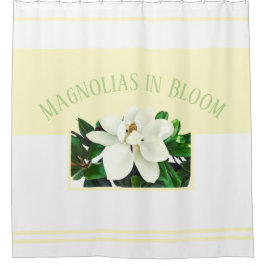 Magnolia Bloom | Geel en wit Douchegordijn