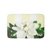 Magnolia Bloom | Geel en wit gestreept Badmat (Voorkant)