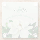 Magnolia Bloom | Gepersonaliseerd Inspirerend Glazen Onderzetter (Achterkant)
