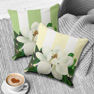 Magnolia Bloom   Gestreepte 20 x 20 inch omkeerbar Kussen