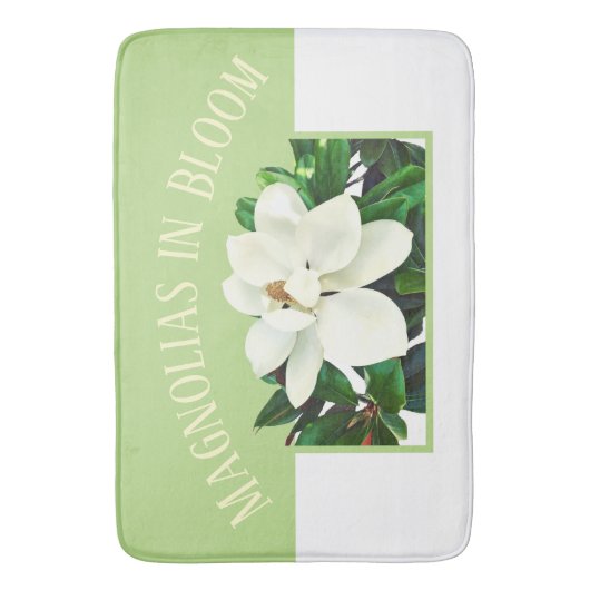 Magnolia Bloom | Grote groene badmat (Voorkant Verticaal)
