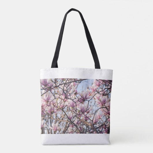 Magnolia blooming tree tote bag (Achterkant)