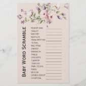 Magnolia Blooms Baby shower Word Scramble Game (Voorkant)