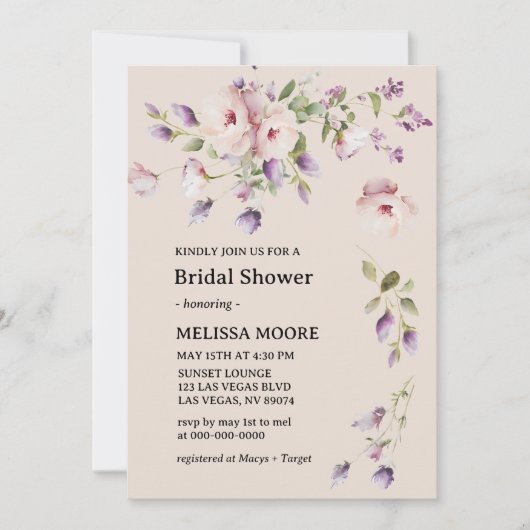Magnolia Blooms Bridal Shower Invitation Kaart (Voorkant)