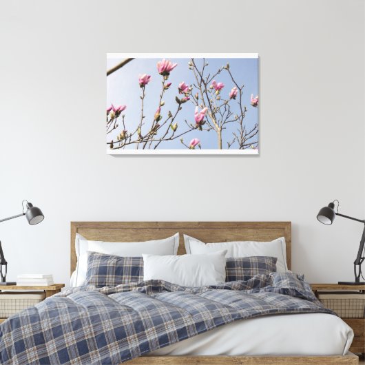 Magnolia Blooms Canvas Afdruk (Insitu (Slaapkamer))