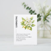 Magnolia Blooms Lemons Bruiloft Informatiekaartje (Staand voorkant)
