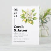 Magnolia Blooms Lemons Bruiloft Save the Date (Staand voorkant)