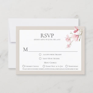 Magnolia Blooms Menu Keuze RSVP Kaarten