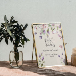 Magnolia Blooms Party Favor Sign Poster