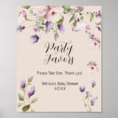 Magnolia Blooms Party Favor Sign Poster (Voorkant)