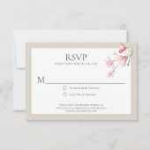 Magnolia Blooms Roze en Mocha RSVP-kaarten RSVP Kaartje (Voorkant)