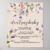 Magnolia Blooms Shhhh Zeg geen Baby shower Game Poster (Voorkant)