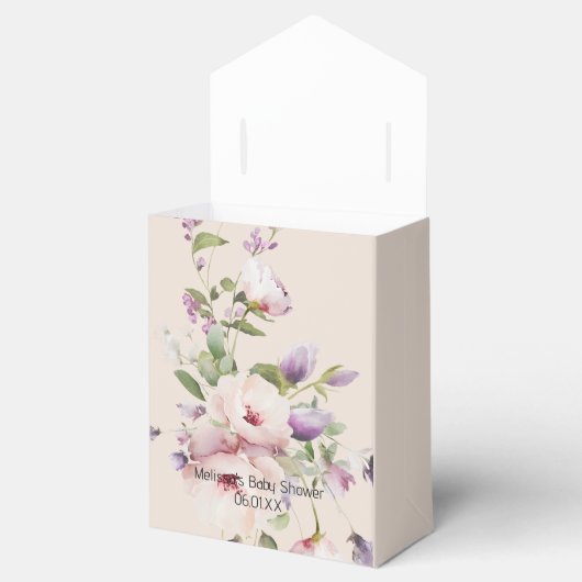 Magnolia Blooms Tent Ribbon Paper Favor Box Bedankdoosjes (Geopend)