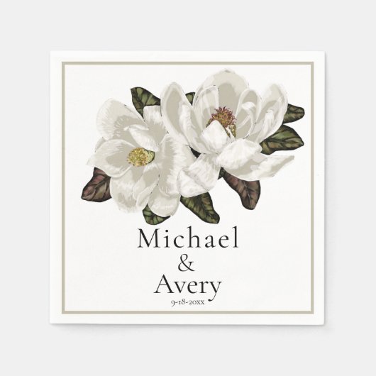 Magnolia blosans servet (Voorkant)