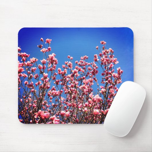 Magnolia Blossom Blue Sky Flower Muismat (Met muis)
