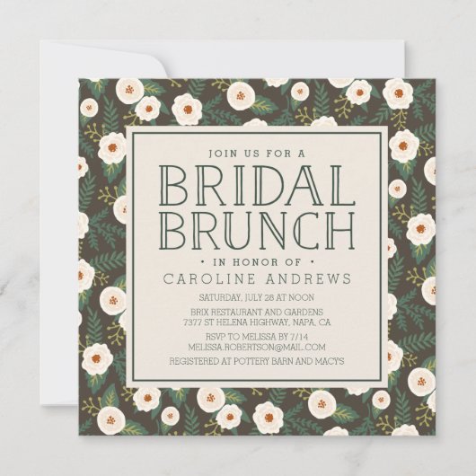 Magnolia Blossom Bridal Brunch Uitnodiging (Voorkant)