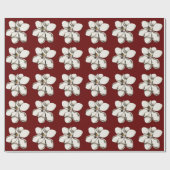 Magnolia Blossom Burgundy All Occasion Cadeaupapier (Vlak)