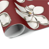 Magnolia Blossom Burgundy All Occasion Cadeaupapier (Rol Hoek)