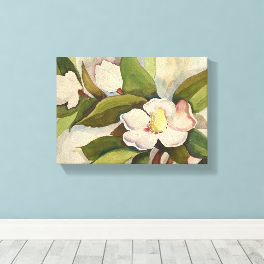 Magnolia Blossom Canvas Afdruk (Insitu (Houten vloer))