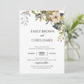 Magnolia Blossom | Elegant Violet Floral Greenery Kaart (Staand voorkant)