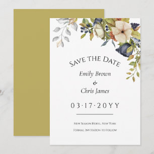 Magnolia Blossom   Elegant Violet Floral Greenery Save The Date