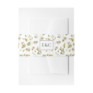 Magnolia Blossom Elegant Violet Floral Greenery Uitnodigingen Wikkel