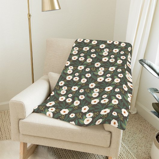 Magnolia Blossom Floral Fleece Deken