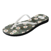 Magnolia Blossom Floral Monogram Teenslippers (Schuin)