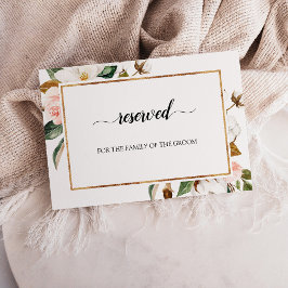 Magnolia Blossom Floral Wedding Reserved Sign Kaart