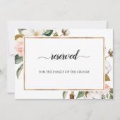 Magnolia Blossom Floral Wedding Reserved Sign Kaart (Voorkant)
