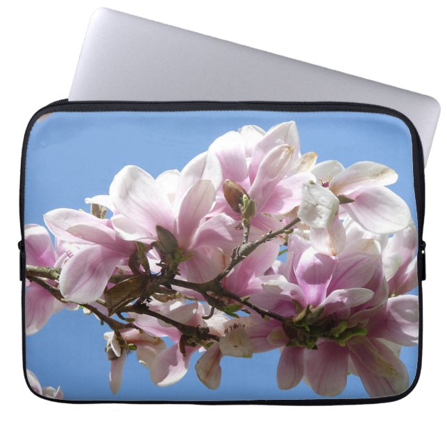 Magnolia Blossom Laptop Sleeve (Voorkant)