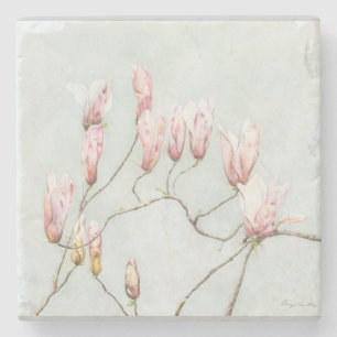 Magnolia Blossom Marble Onderzetter