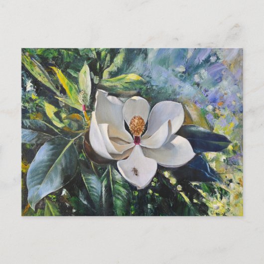 Magnolia Blossom Oil Painting of Nature’s Harmony Briefkaart (Voorkant)