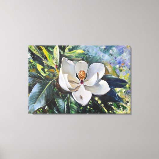 Magnolia Blossom Oil Painting of Nature’s Harmony Canvas Afdruk (Voorkant)