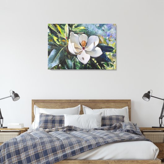Magnolia Blossom Oil Painting of Nature’s Harmony Canvas Afdruk (Insitu (Slaapkamer))