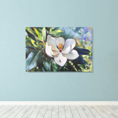 Magnolia Blossom Oil Painting of Nature’s Harmony Canvas Afdruk (Insitu (Houten vloer))