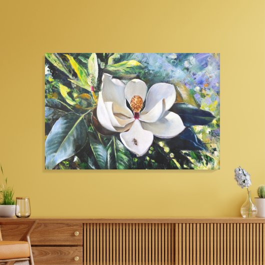 Magnolia Blossom Oil Painting of Nature’s Harmony Canvas Afdruk (Insitu (Woonkamer))