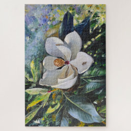 Magnolia Blossom Oil Painting of Nature’s Harmony Legpuzzel