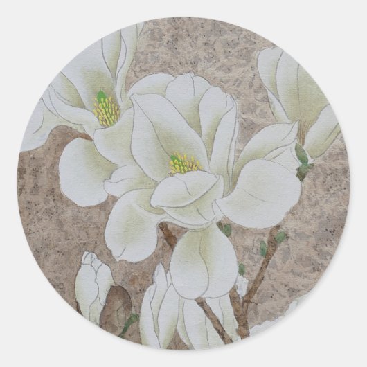 Magnolia Blossom Ronde Sticker (Voorkant)