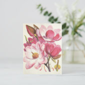 Magnolia Blossom, roze tuinbloemen Briefkaart (Staand voorkant)