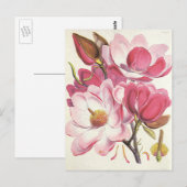Magnolia Blossom, roze tuinbloemen Briefkaart (Voorkant / Achterkant)