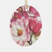  Magnolia Blossom, roze tuinbloemen Keramisch Ornament (Rechts)